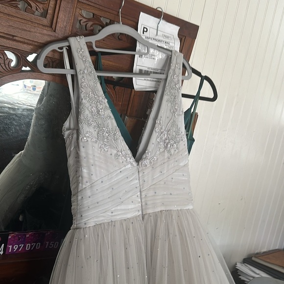 (370) ❤️ Brand new with Tags Park108 M324 gown in silver $1000 - Picture 11 of 12